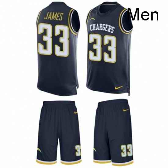 Men Nike Los Angeles Chargers 33 Derwin James Limited Navy Blue Tank Top Suit NFL Jersey